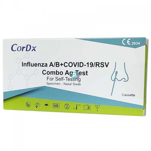 CorDX Influenza A/B & Covid-19/RSV Combo Ag Rapid Self Test 1box